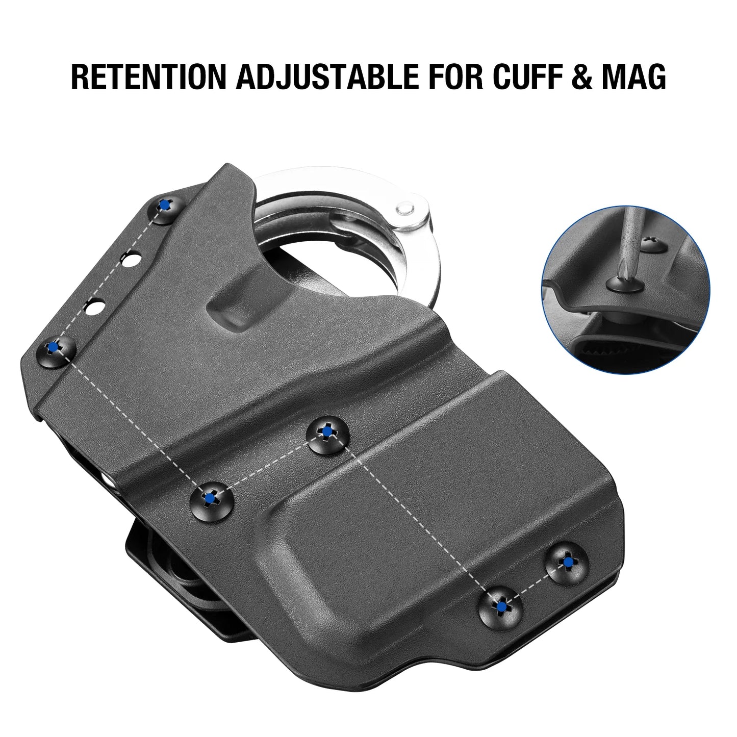 Kydex Handcuff Holster with 9/.40 Double Stack Mag Holder Combo Handcuff Holder