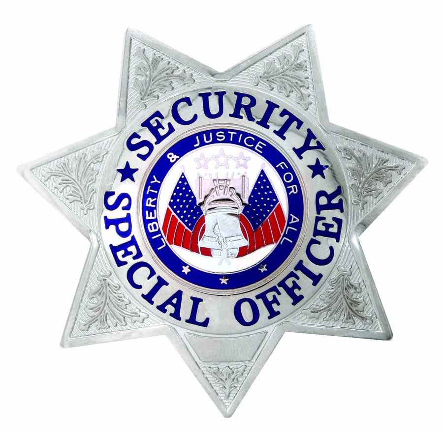 SECURITY OFFICER GOLD 7-POINT STAR BADGE