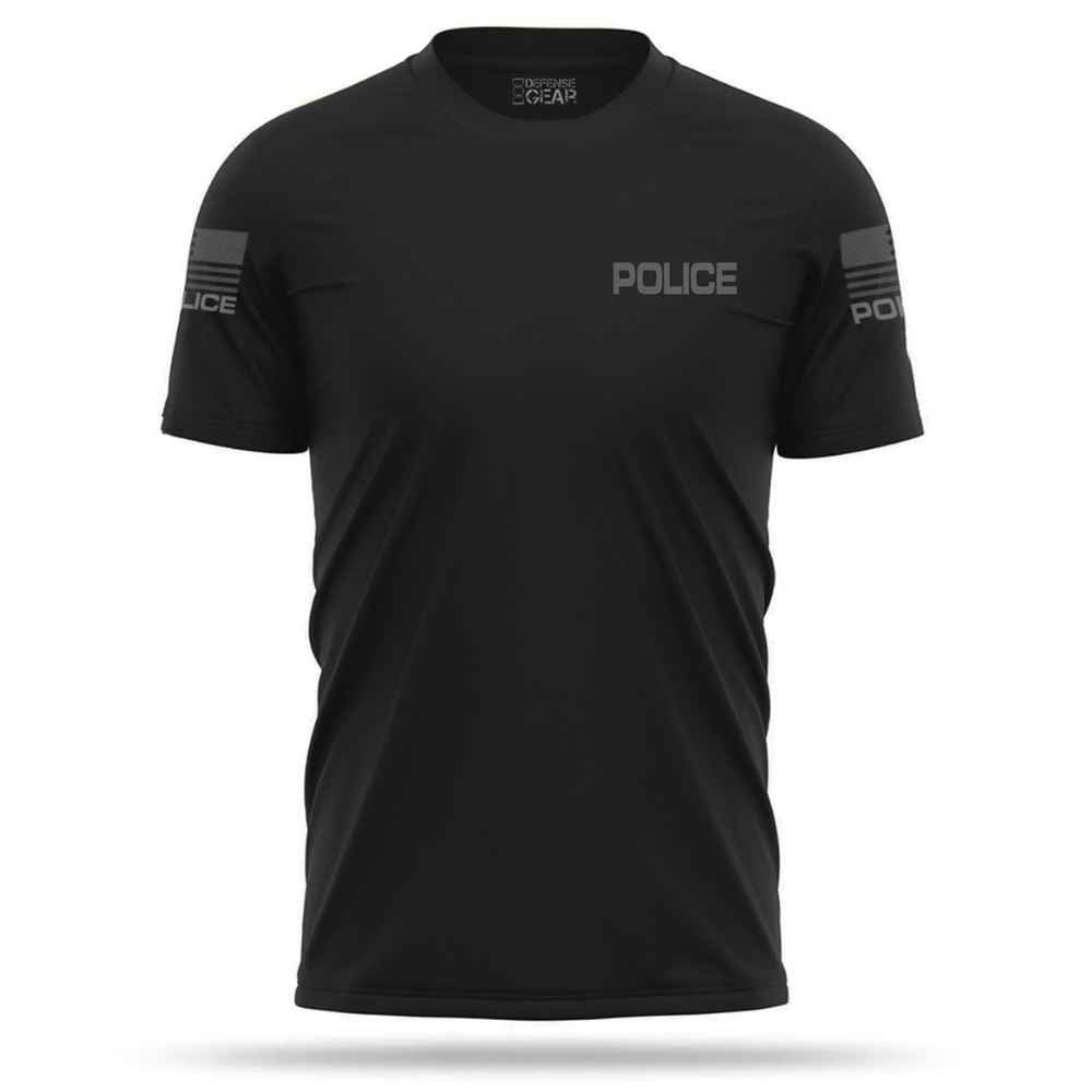 Tactical Quickdry 100% Polyester Police Black Color T Shirt