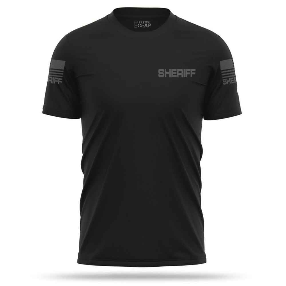 Tactical Quickdry 100% Breathable Sheriff Black Color T Shirt Front