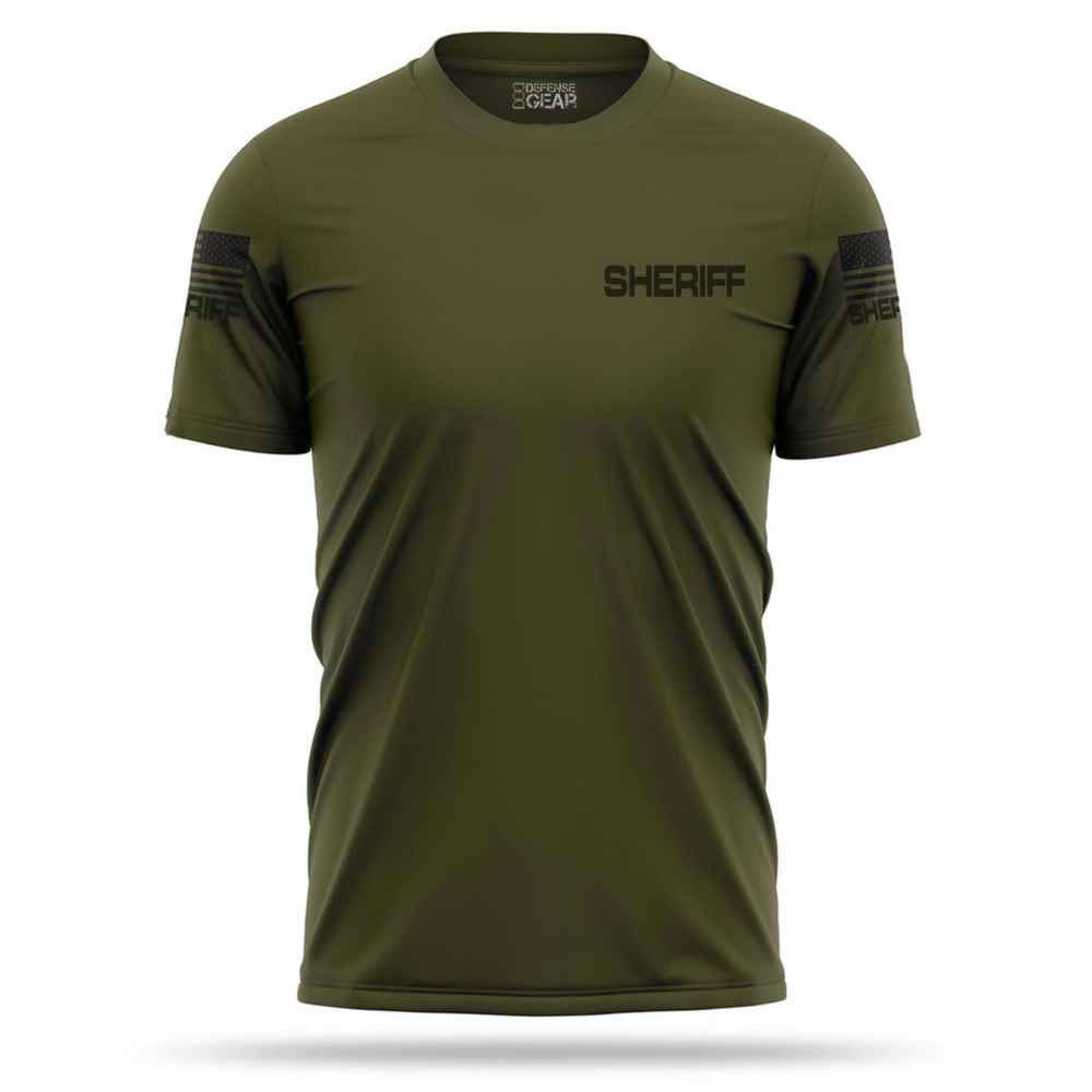 Tactical Quickdry 100% Breathable Sheriff OD Green Color T Shirt front