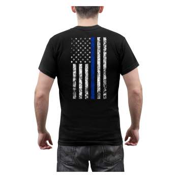 Thin Blue Line Shield Half Sleeves T-Shirt back