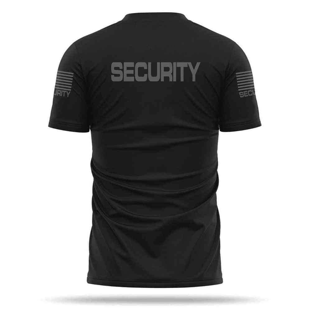 Tactical Quickdry 100% Polyester Security Black Color T Shirt Back