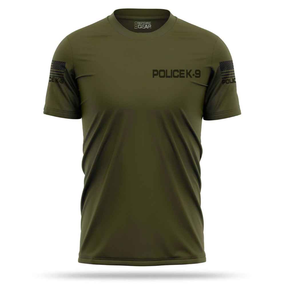 Tactical Quickdry 100% Polyester Police K-9 Black Green T Shirt
