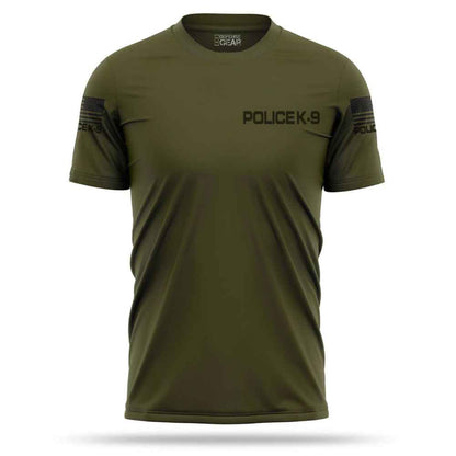 Tactical Quickdry 100% Polyester Police K-9 Black Green T Shirt