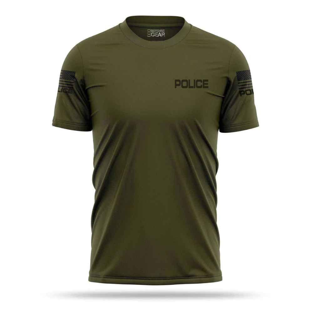 Tactical Quickdry 100% Polyester Police Green Color T Shirt