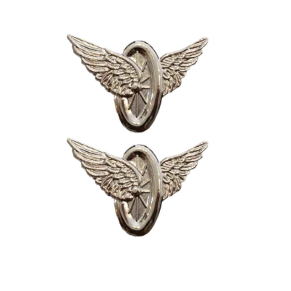 Winged wheel Pin silver color