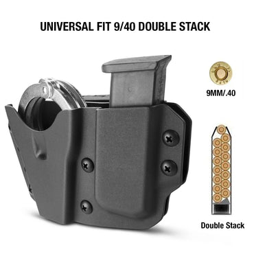 Kydex Handcuff Holster with 9/.40 Double Stack Mag Holder Combo Handcuff Holder