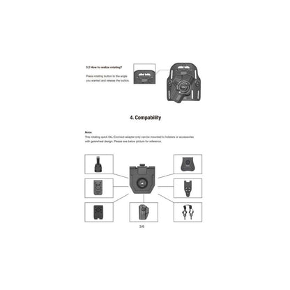 Tactical Scorpion Gear Polymer Snap to Click Quick Install Mount Rotating