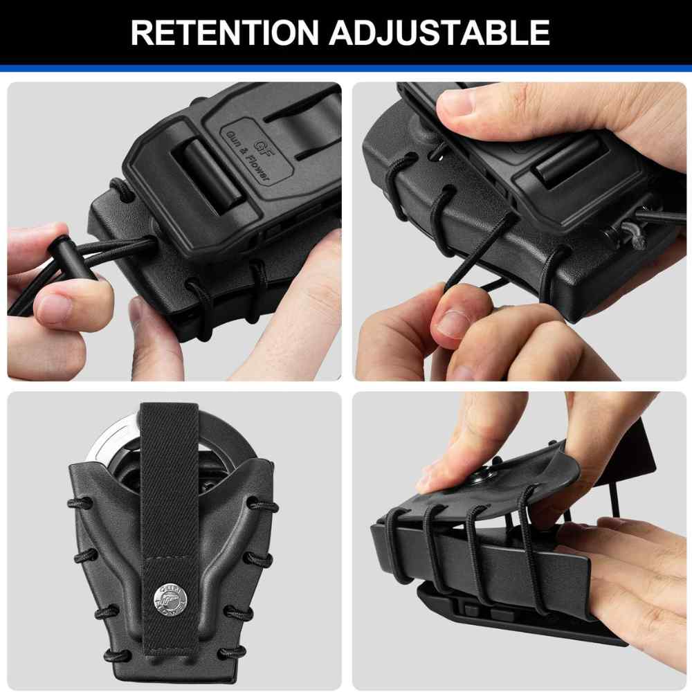 Versatile Kydex Handcuff Holder for Law Enforcement Compatible with ASP, Hinged, Chain
