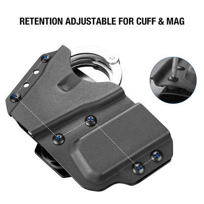 Kydex Handcuff Holster with 9/.40 Double Stack Mag Holder Combo Handcuff Holder