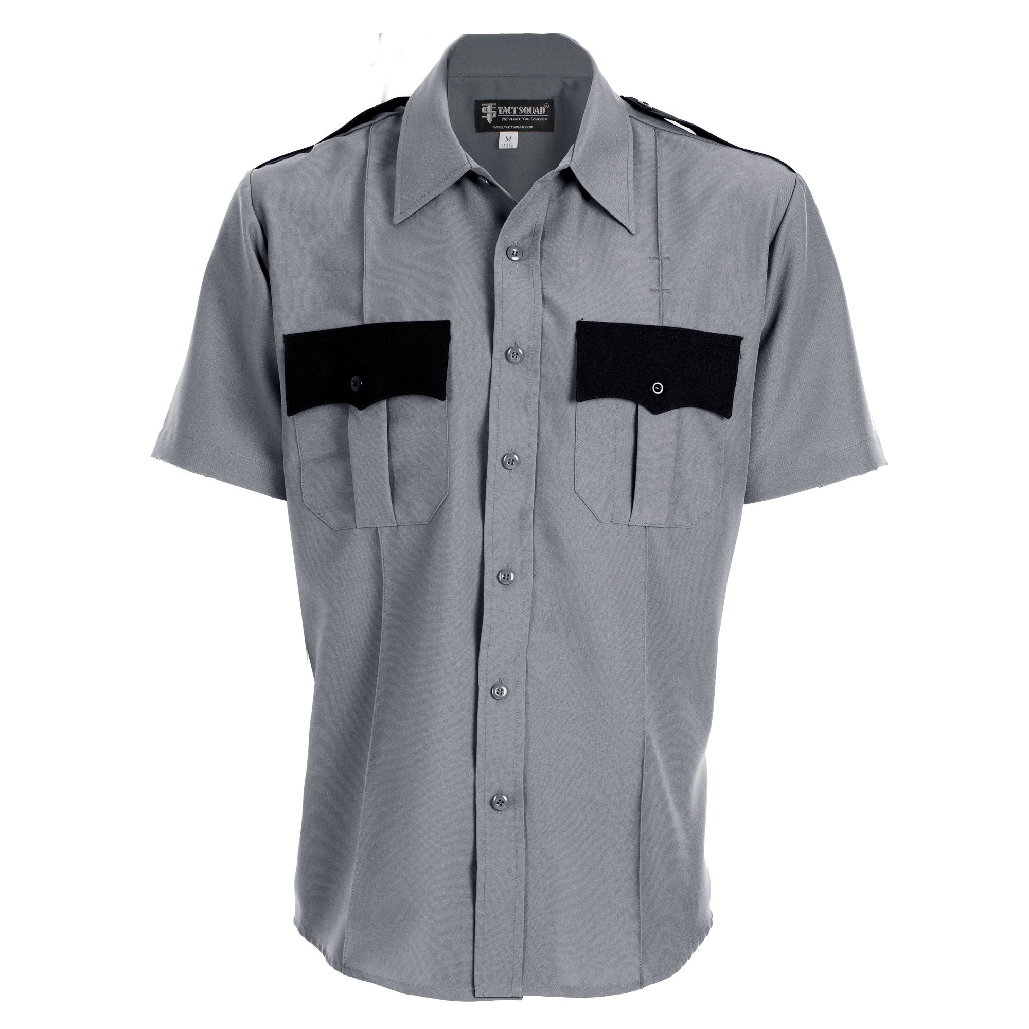 100% Polyester half Sleeve  S/S Two-Tone Zipper Shirt in color Grey & Black