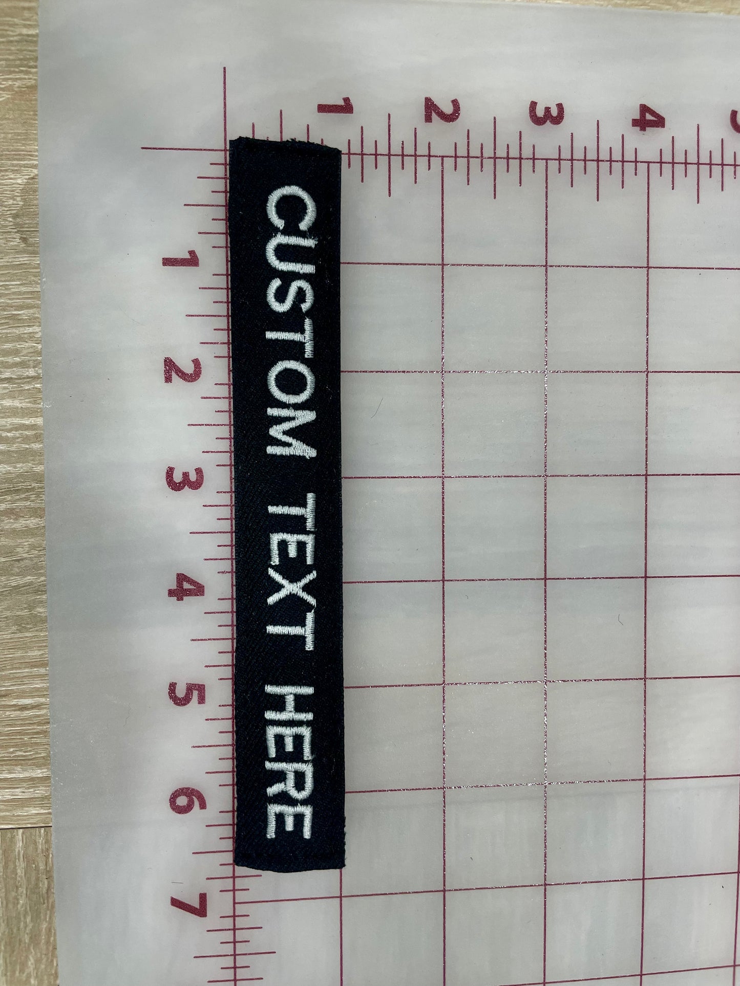 Custom embroidered name/text tapes w/ Velcro