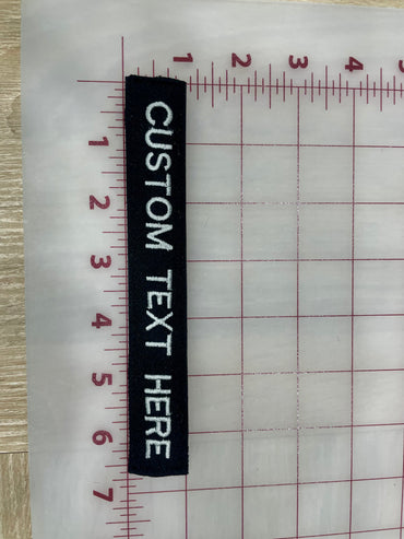 Custom embroidered name/text tapes w/ Velcro