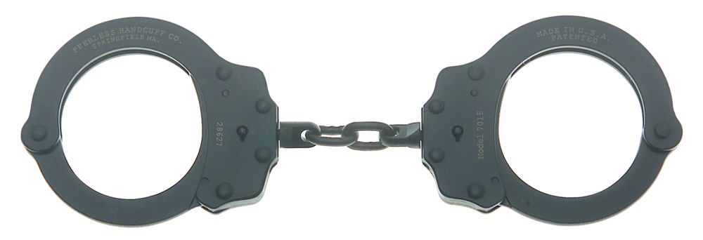 Peerless Handcuffs Model 700 & 701C - Chain Link Carbon Black Oxide and Nickel finish