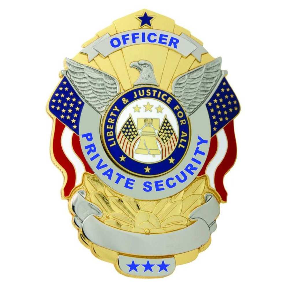 PRIVATE SECURITY OFFICER EAGLE//FLAGS BADGE