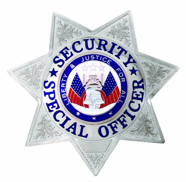 SECURITY OFFICER GOLD 7-POINT STAR BADGE