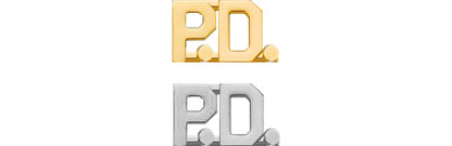 Cut out Letter Collar pin, S.O., P.D., F.D.