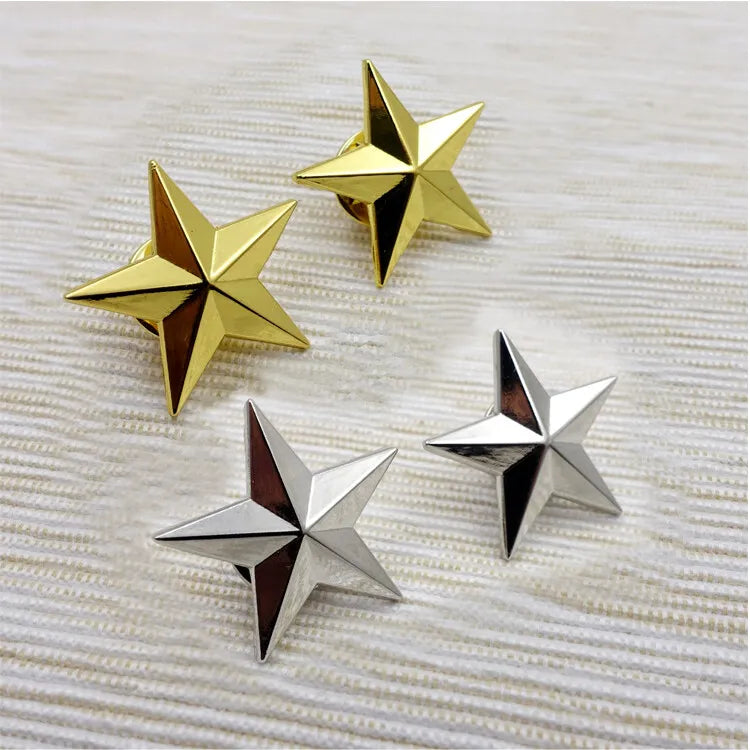 Metal Rank One Star Collar Pin