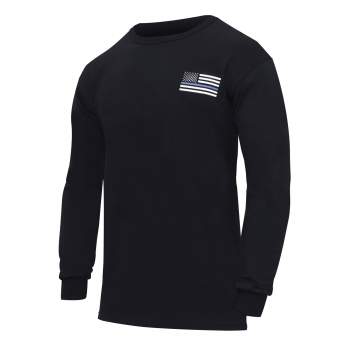 Thin Blue Line Honor and Respect Long Sleeve T-Shirt back