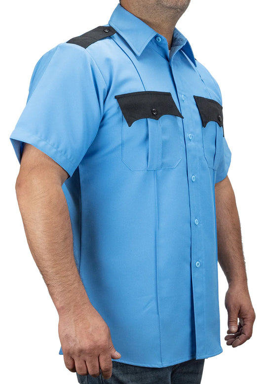 100% Polyester Two Tone Short Sleeve Uniform Shirt